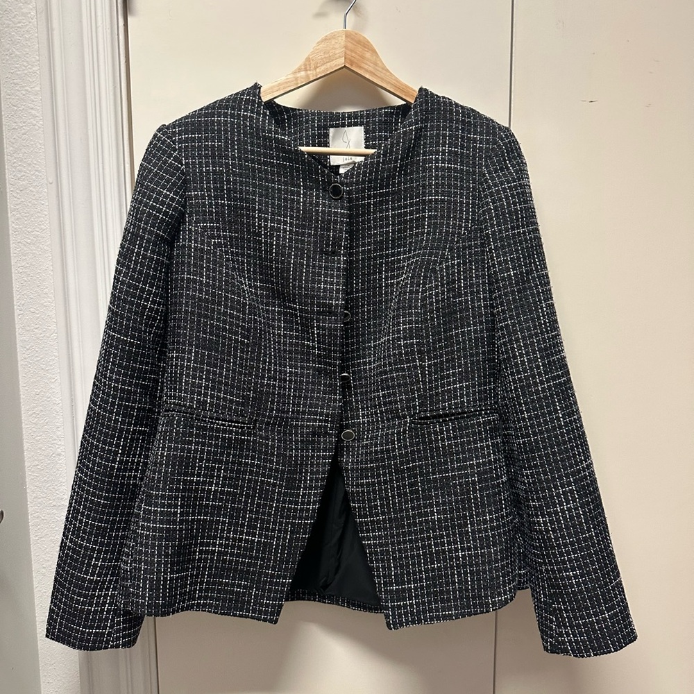 Joie Black and White Checkered Blazer